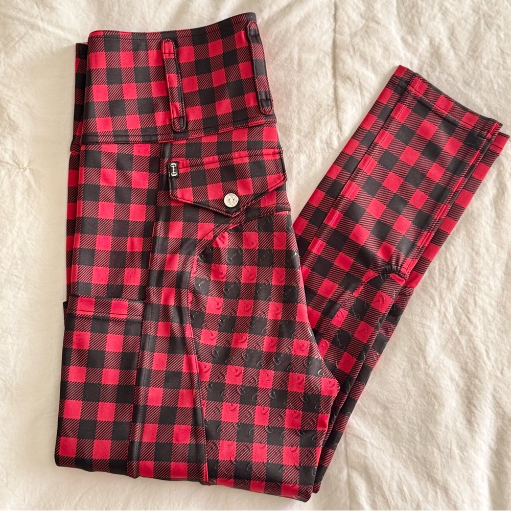 Canter Culture Athletic Breeches Red and Black Plaid